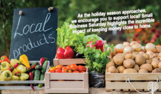 Keep money local by shopping at markets and holiday fairs.