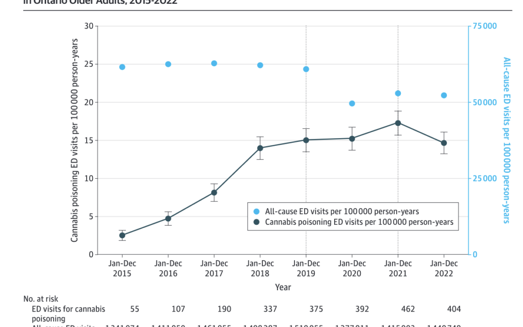 Hospital visits for cannabis among older Ontarians were increasing even before legalization
