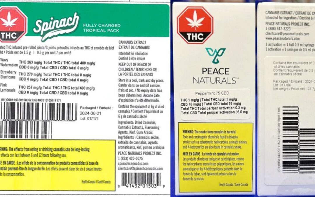 Peace Naturals recalls infused pre-rolls, CBD extract from Ontario